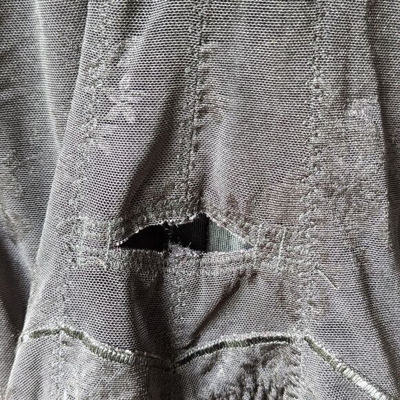 Floral Black Mesh and Lace Catsuit women's sz L - Picture 9 of 10